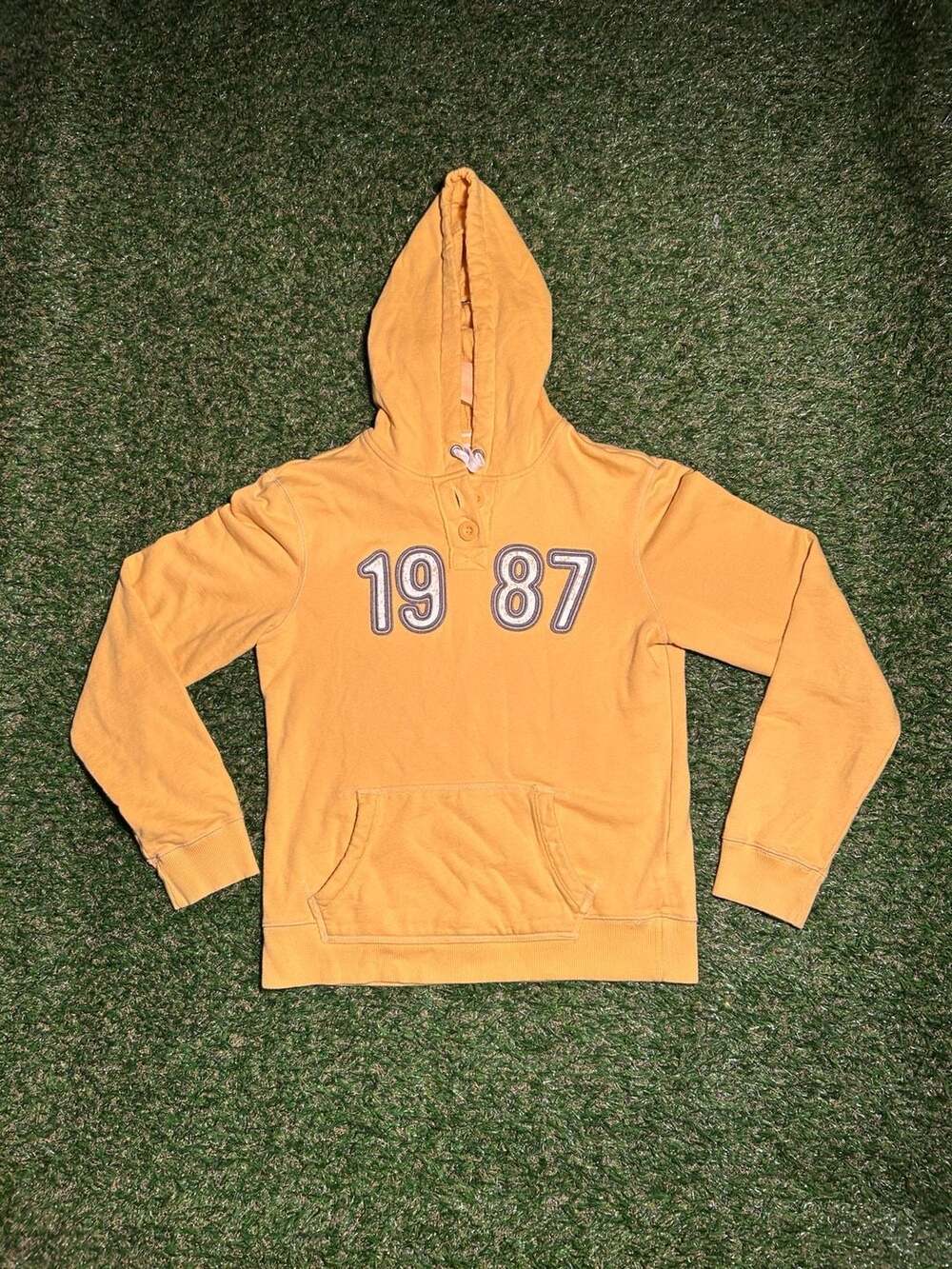 Aéropostale Yellow 1987 Logo Half-Button Hoodie